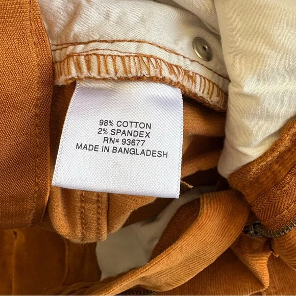 NWT St. John’s Bay Corduroy Skirt Size 14 Rust Brown Preppy Secretly Slender - Picture 9 of 12